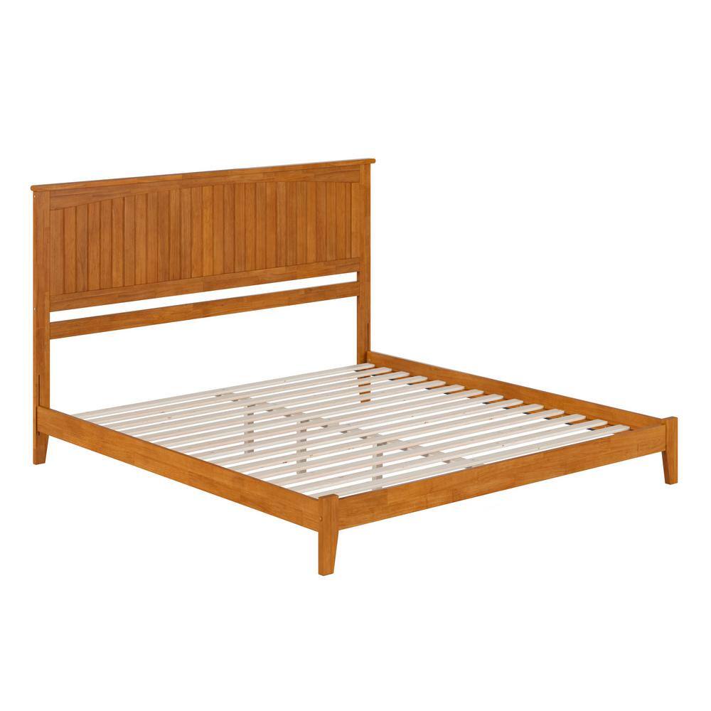 Nantucket King Light Toffee Wood Platform Bed with Headboard