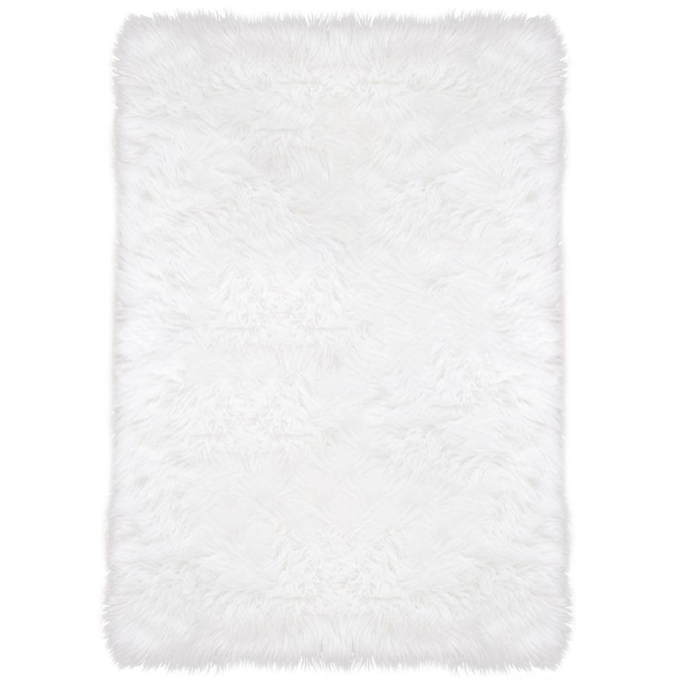 Reviews For Latepis White 4 Ft X 6 Ft Sheepskin Faux Furry Cozy Area Rug Pg 1 The Home Depot