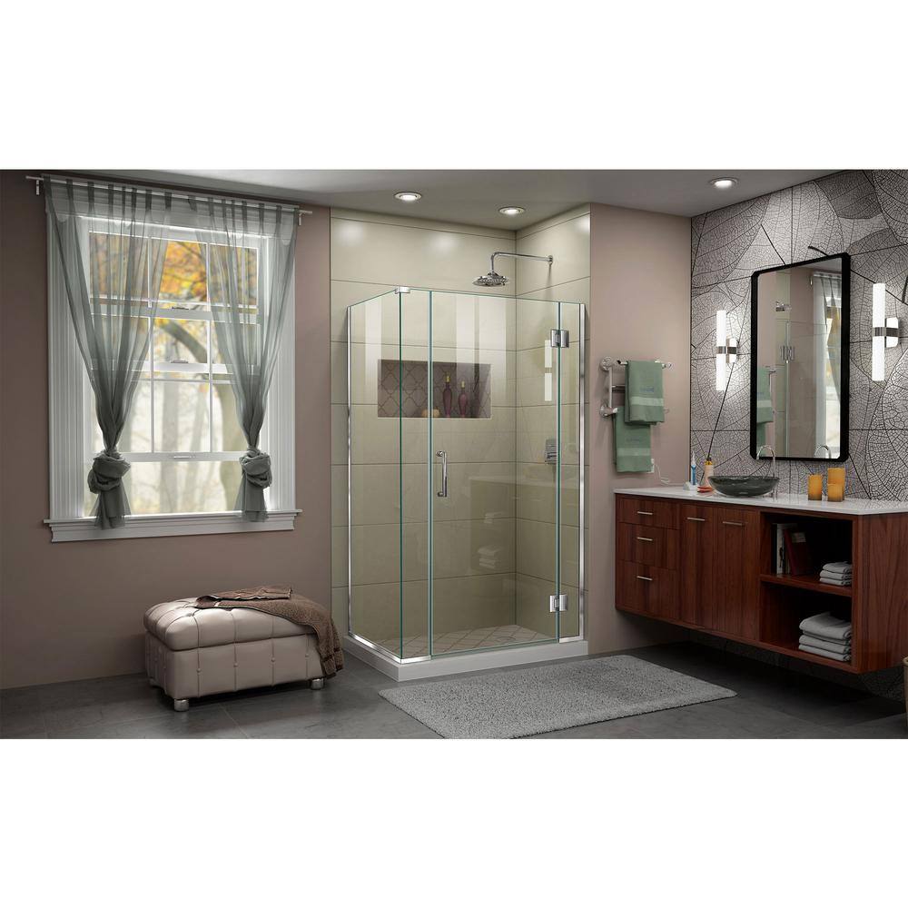 Unidoor-X 40" x 72" Frameless Clear Glass Hinged Shower Enclosure