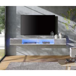 Floating 70 in. White TV Stand Entertainment Storage Fits TV's up to 75 in. with Cable Management