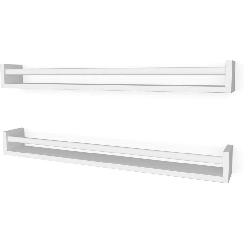 ULSMVOC SMT 32 in. x 4 in. x 3.5 in. White Bookshelf Wall Mounted