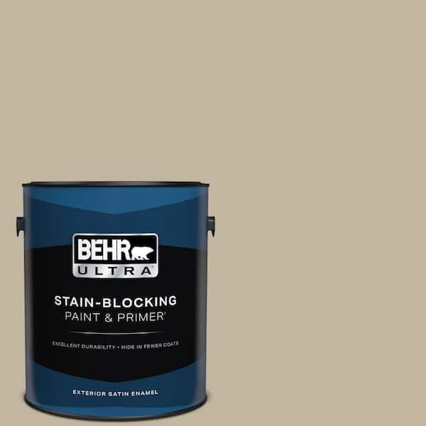 BEHR ULTRA 1 gal. Home Decorators Collection #HDC-NT-09 Basic Khaki Satin Enamel Exterior Paint & Primer