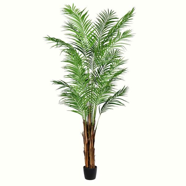 Vickerman 7 ft Artificial Potted Giant Areca Palm Tree.