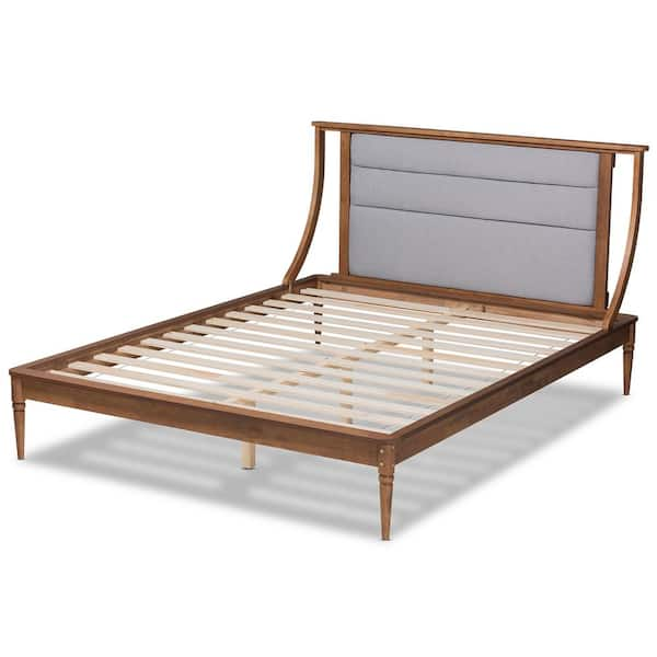 Baxton Studio Regis Light Grey and Walnut Brown Full Platform Bed