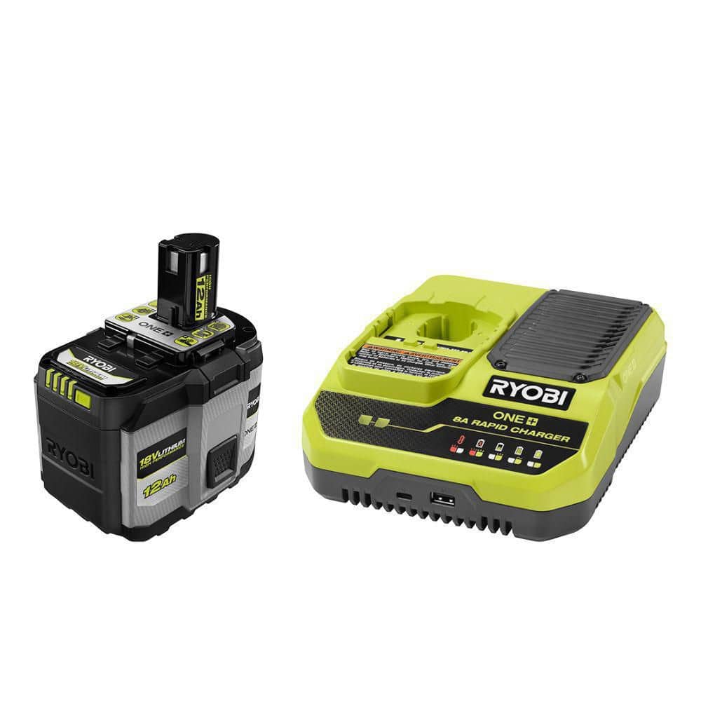 RYOBI ONE+ 18V 12.0 Ah HIGH PERFORMANCE Starter Kit with ONE+ 8A Rapid Charger (PSK0112)