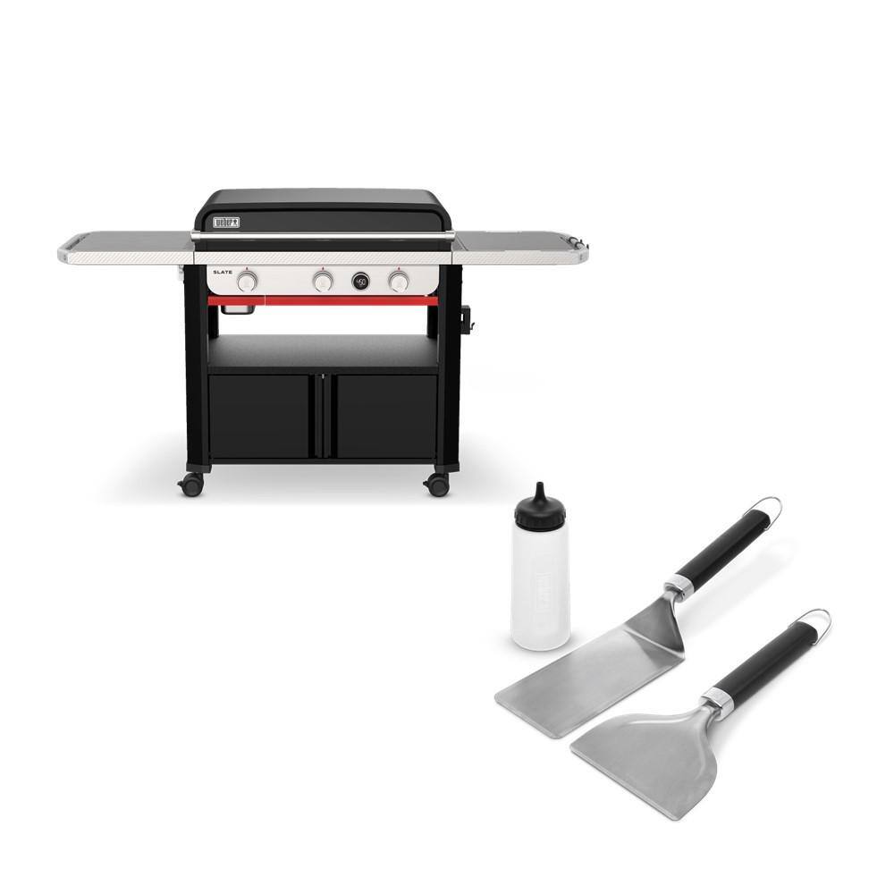 er Slate Griddle 3Burner Propane Gas 30 in. Flat Top Grill in Black