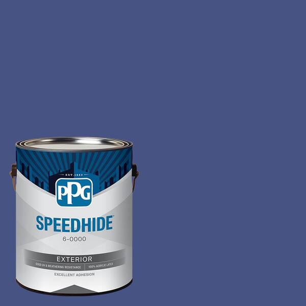 Speedhide SPEEDHIDE 1 gal. PPG1167-7 Blue Jewel Semi-Gloss Exterior Paint PPG1167 ...