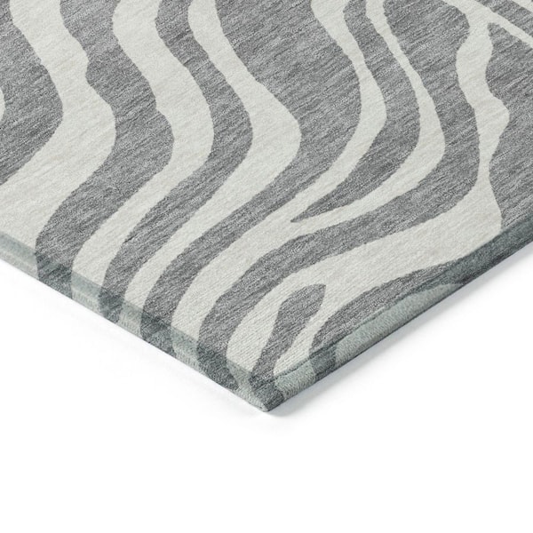 Chantille Machine Washable Indoor/Outdoor Abstract ACN1042 Gray 9 ft. x 12 ft. Area Rug