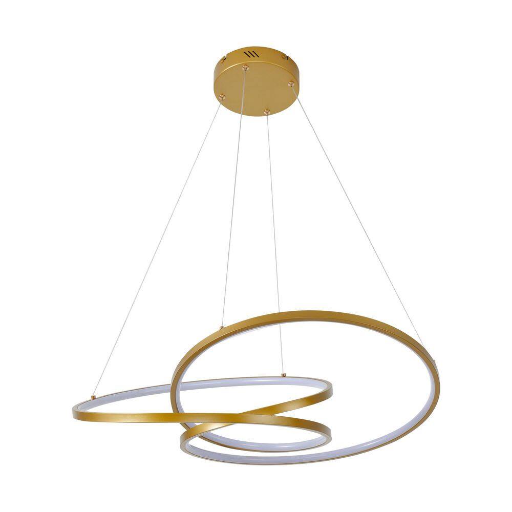1-Light Dimmable Timer Geometric Integrated LED Gold Unique Chandelier with Remote Included for Living Room Dining Room price history on PriceWatchPro