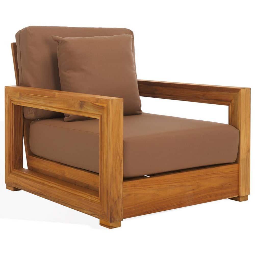 Montford Brazilian Teak Outdoor Lounge Chair with Brown Cushion price history on PriceWatchPro