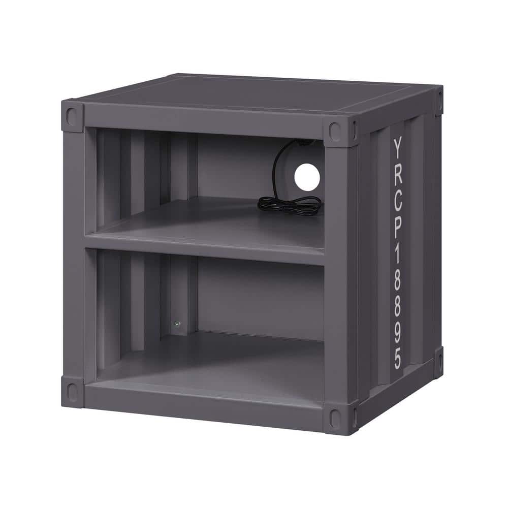 Cargo 20" Gunmetal Metal Frame Nightstand