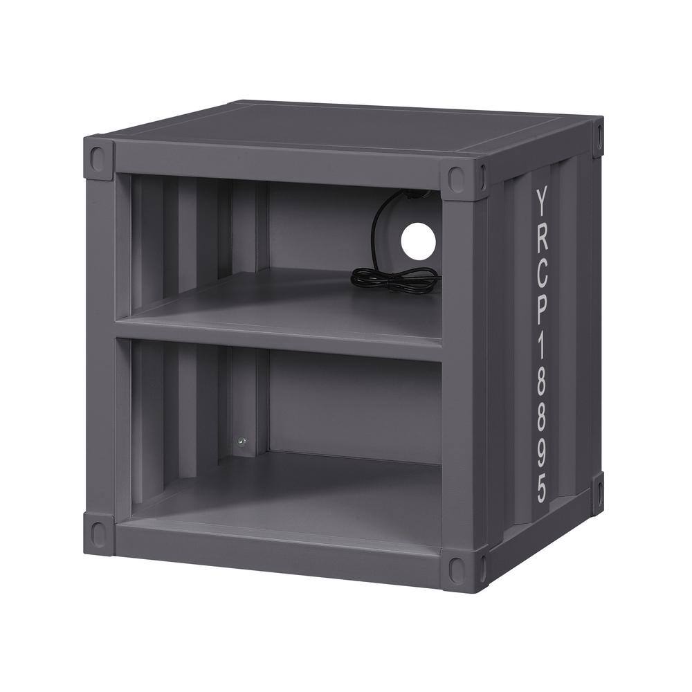 Cargo 20" Gunmetal Metal Frame Nightstand