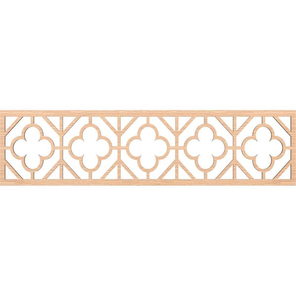 Ekena Millwork Hazelton Fretwork 0.25 in. D x 47 in. W x 12 in. L Red Oak Wood Panel Moulding