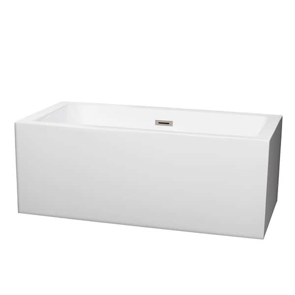 Wyndham Collection Melody 5 ft. Center Drain Soaking Tub in White