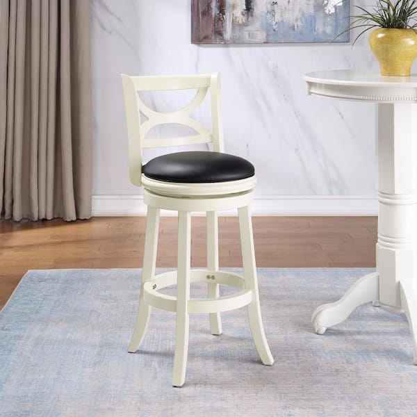 Boraam Florence 29 in. Cream Swivel Cushioned Bar Stool 43729