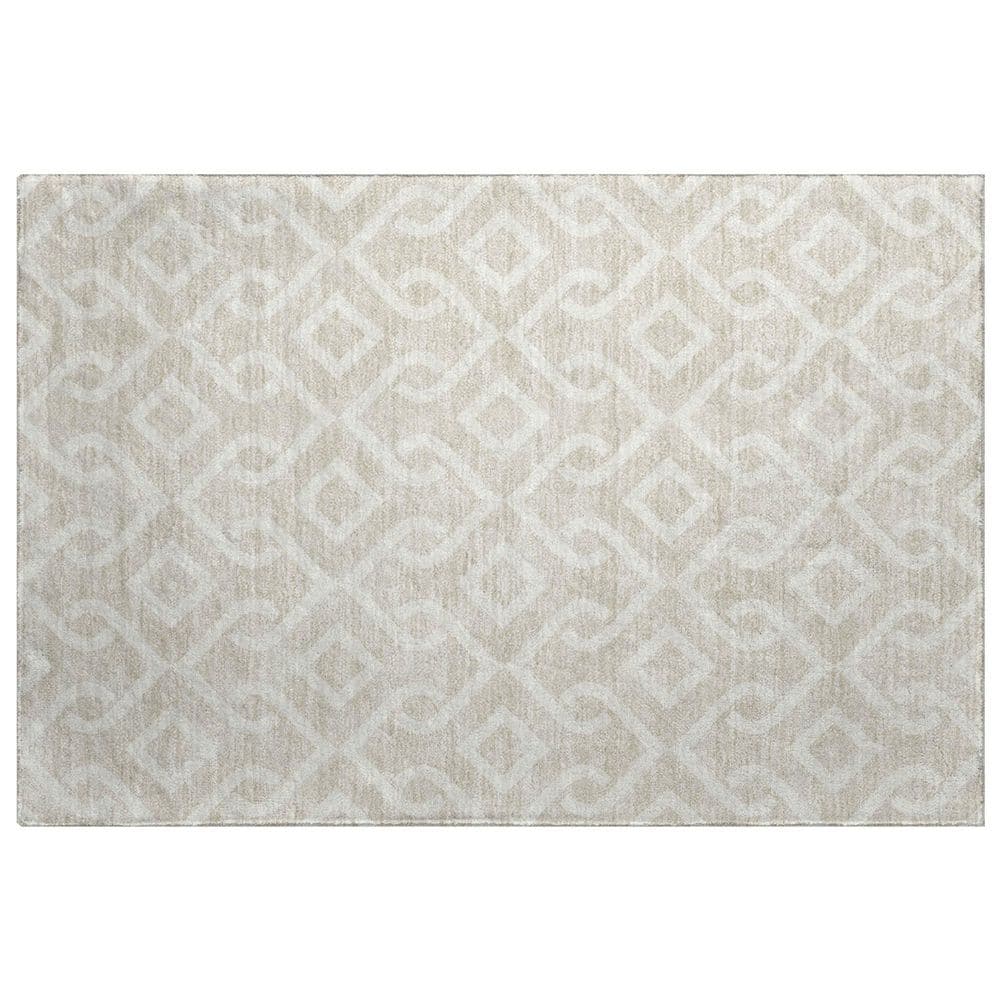 Dream Shag Premium Machine Washable Abstract ADS621 Beige 3 ft. x 4 ft. Area Rug price history on PriceWatchPro