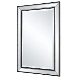 22 in. W x 32 in. H Rectangular Polystyrene Framed Wall Bathroom Vanity Mirror in Black