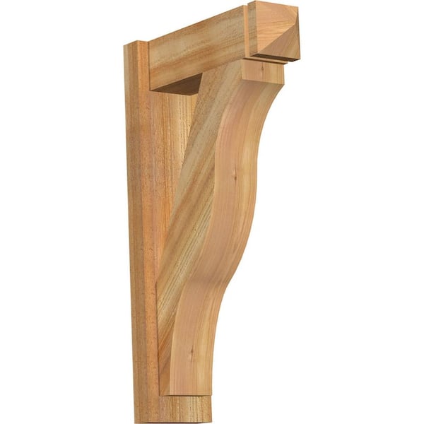 Ekena Millwork 6 in. x 30 in. x 18 in. Western Red Cedar Fuston Arts and Crafts Rough Sawn Outlooker
