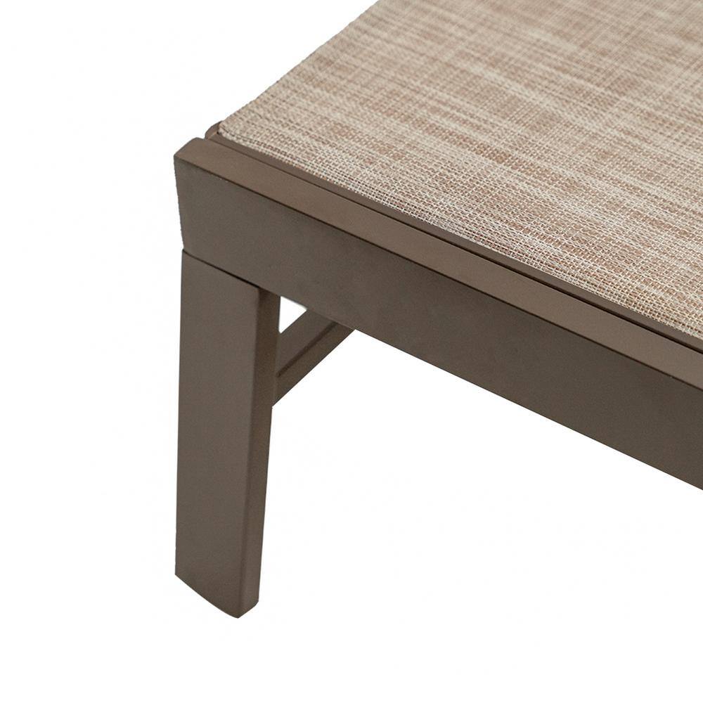 3-Piece Beige Aluminum Adjustable Outdoor Chaise Lounge Set