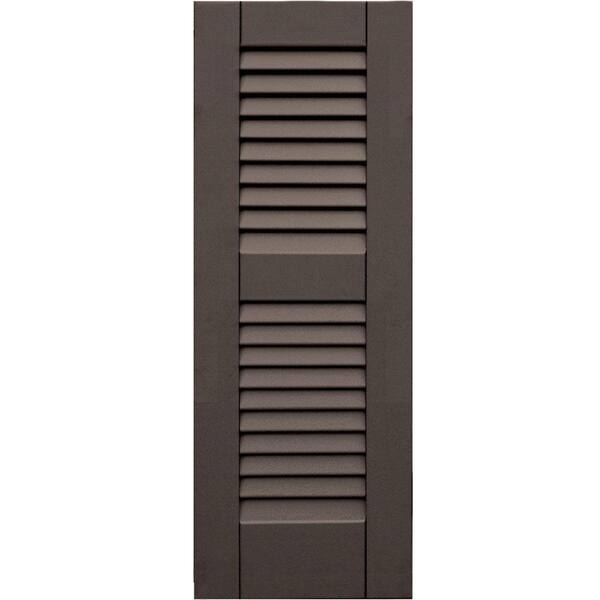 Winworks Wood Composite 12 in. x 33 in. Louvered Shutters Pair #641 Walnut