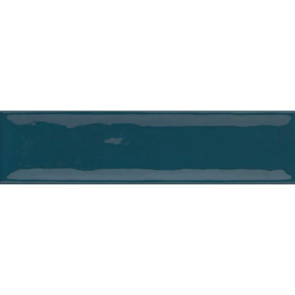 Raku Blue Glossy Ceramic Rectangular Wall Tile