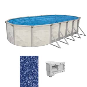 Independence 12 ft. x 24 ft. Oval 52 in. D Metal Wall Above Ground Hard Side Pool Package