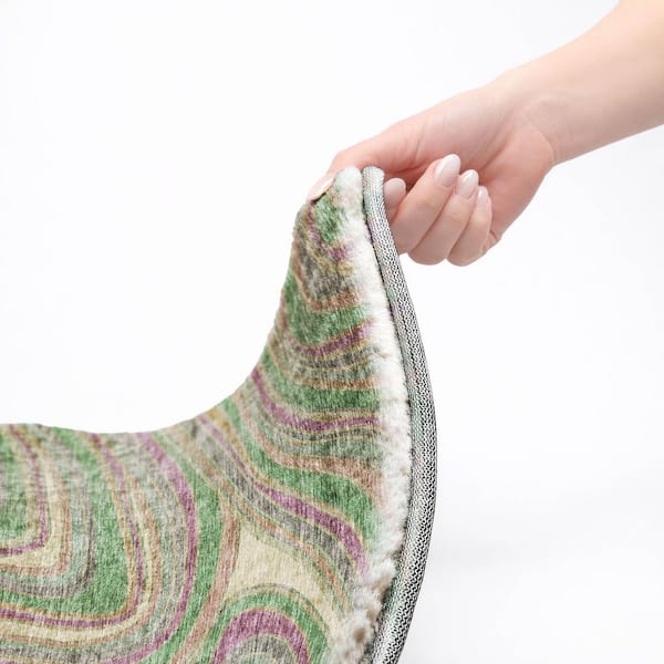 Dream Shag Premium Machine Washable Abstract ADS756 Graphite 8 ft. x 10 ft. Area Rug