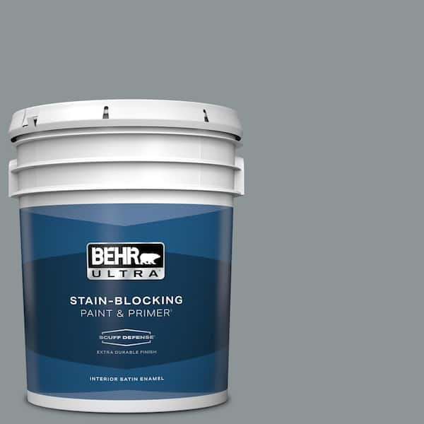 BEHR ULTRA 5 gal. #N450-4 Moonquake Extra Durable Satin Enamel Interior Paint & Primer