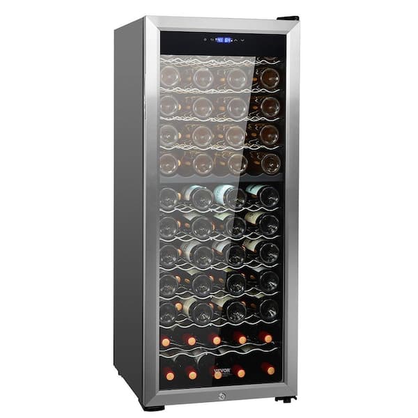 VEVOR 80-Bottle Wine Cooler, Dual Zone and Dual Temperature Wine Fridge Freestanding Refrigerator with Circulating Air-cooling