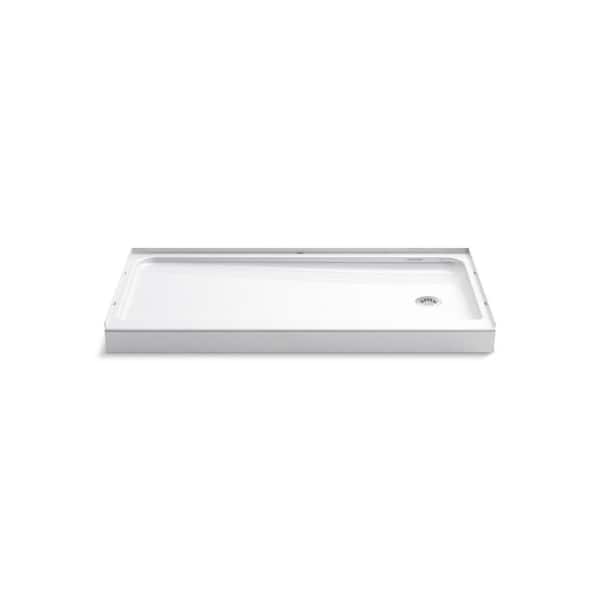 STERLING Ensemble 60 x 30 Alcove Shower Pan Base with Right Drain in White