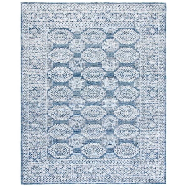 SAFAVIEH Metro Natural/Blue 8 ft. x 10 ft. Border Geometric Area Rug