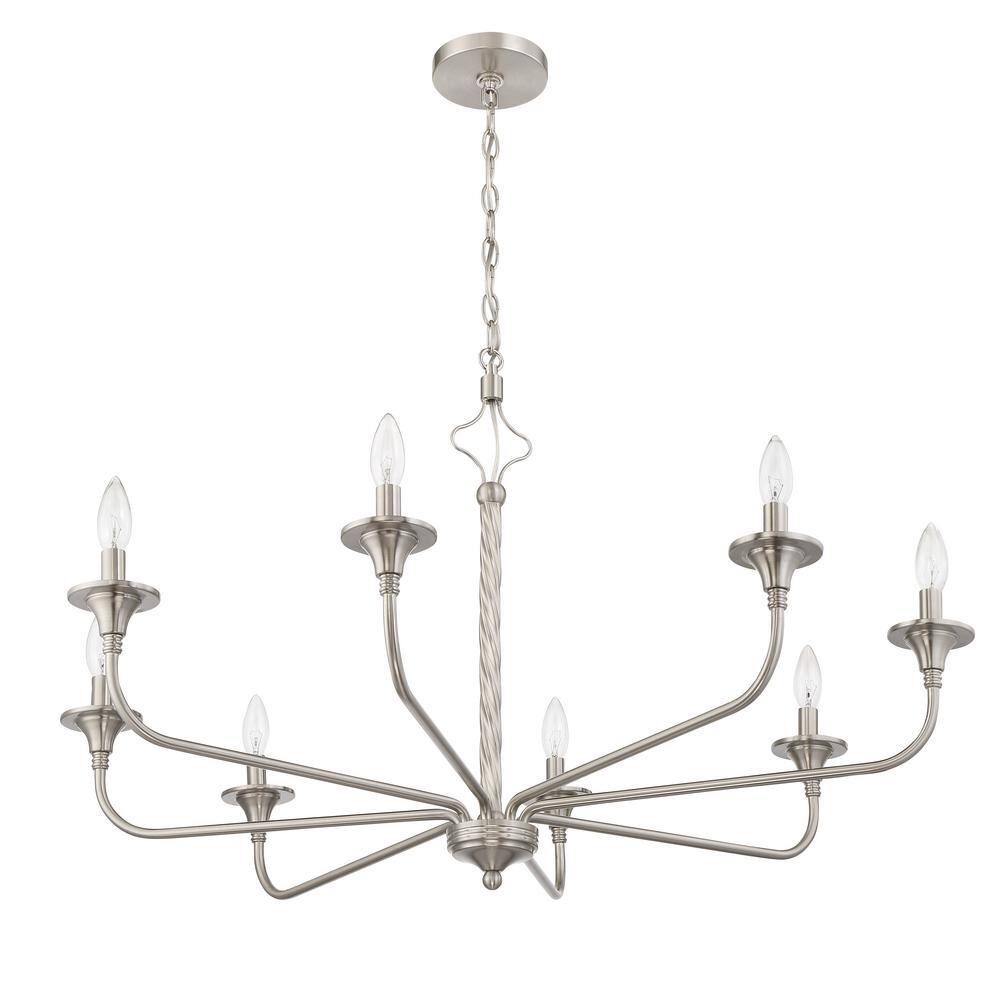 Jolenne Brushed Nickel 8-Light Candle Style Chandelier