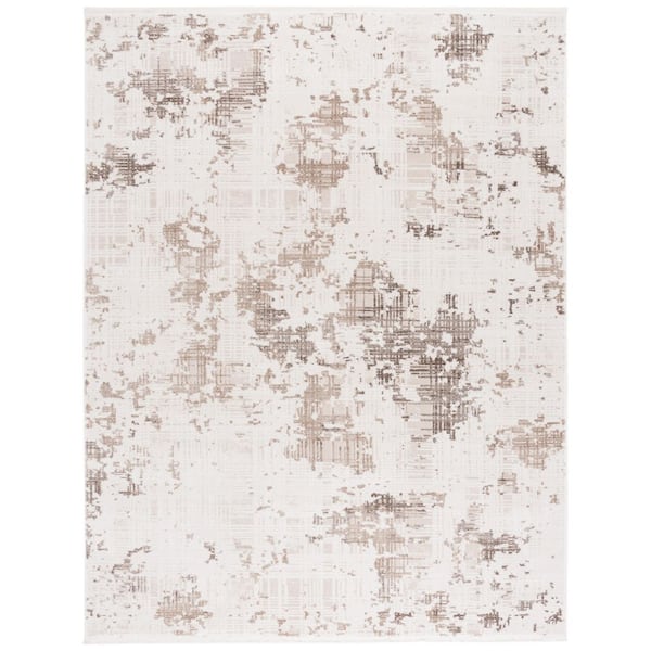 Emerald 8 ft. x 10 ft. Ivory/Beige Abstract Distressed Area Rug