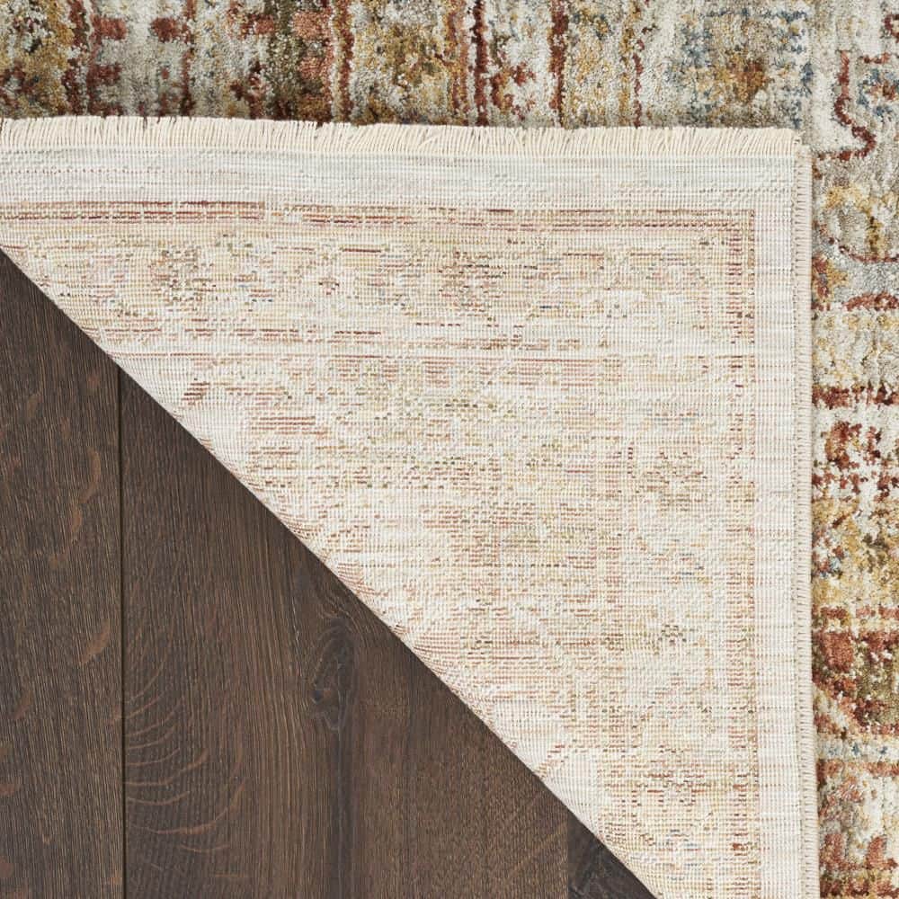 Ivory Multi Synthetic Rectangular Aztec Area Rug