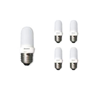 100-Watt Soft White Light T8 (E26) Medium Screw Base Dimmable Frost Mini Halogen Light Bulb(5-Pack)