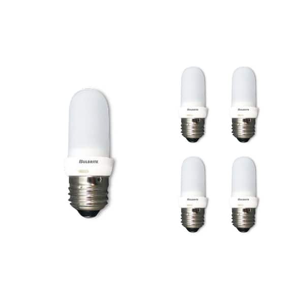 Bulbrite 100-Watt Soft White Light T8 (E26) Medium Screw Base Dimmable Frost Mini Halogen Light Bulb(5-Pack)