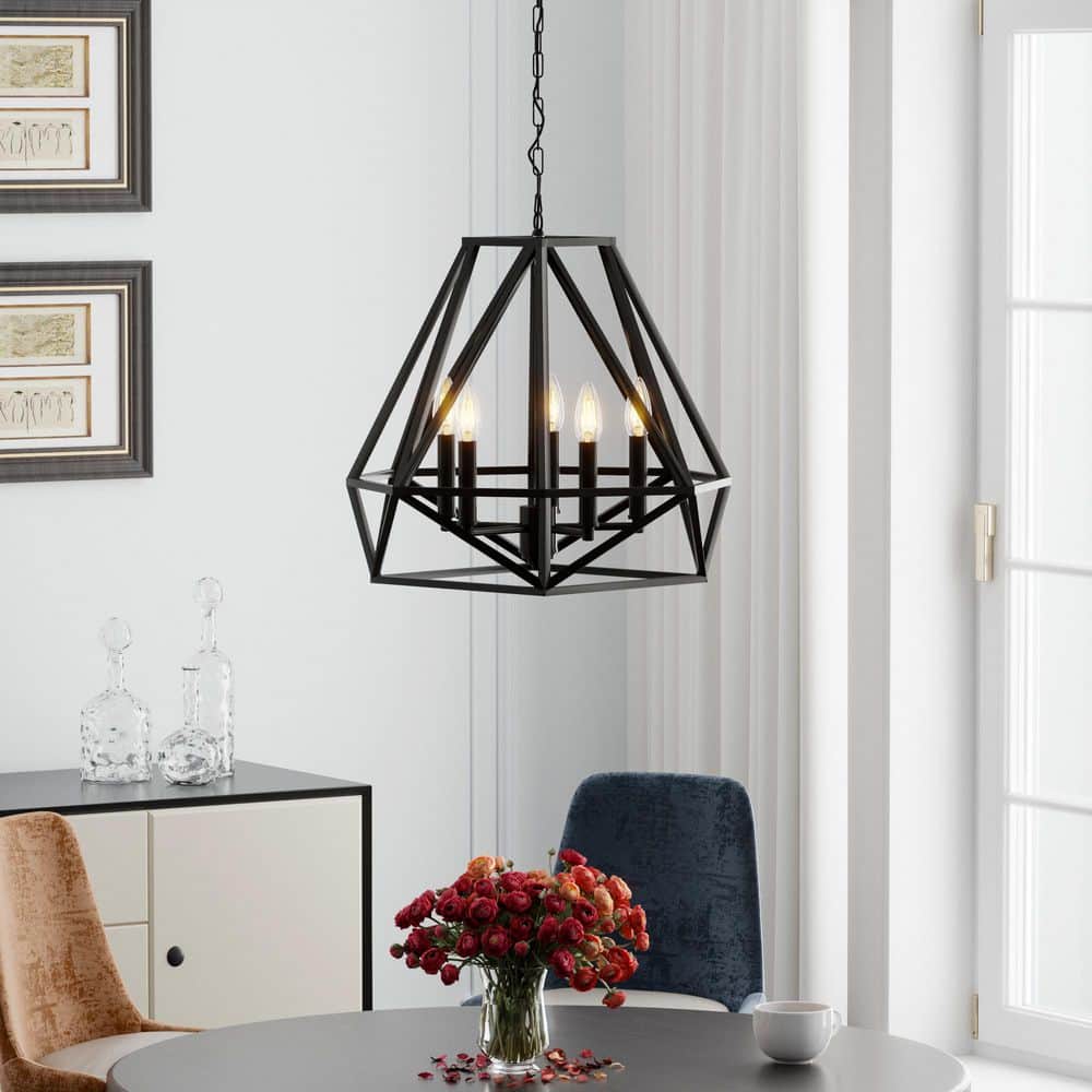 5-Light 18.5 in. Black Modern Candle Dimmable Pendant Dining Room Kitchen Ceiling Lights Foyer Bedroom Lighting price history on PriceWatchPro