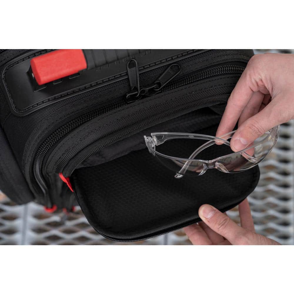 Heavy Duty Black and Red Tool Hauler Backpack