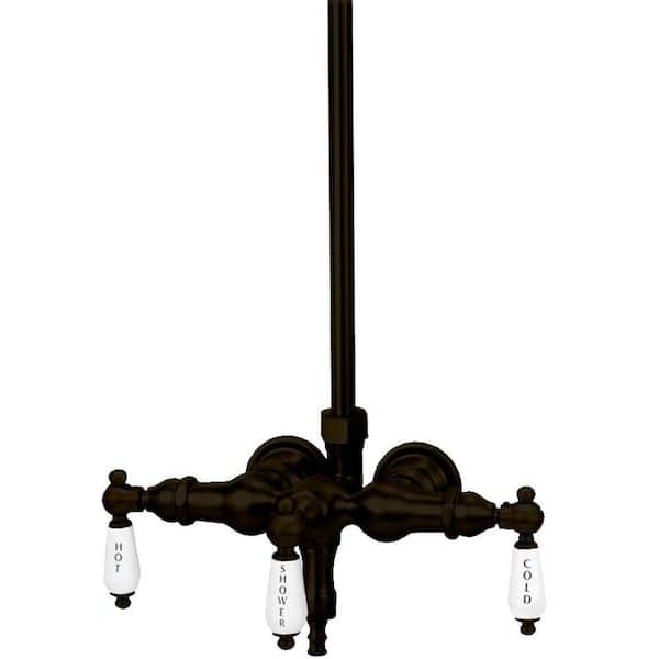 Elizabethan Classics TW13 3-Handle Claw Foot Tub Faucet without Handshower in Oil Rubbed Bronze