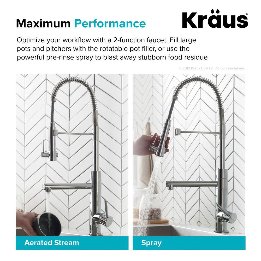 Black Stainless Steel and Brushed Gold Commercial Kitchen Faucet with Pull-Out Spray