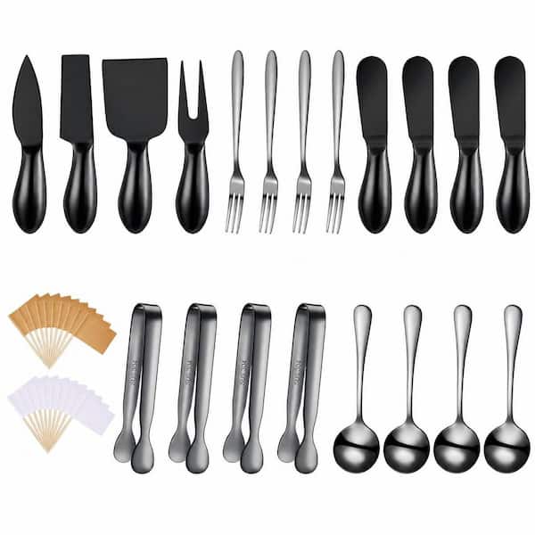20-Piece Charcuterie Board Utensil Set with Butter and Cheese Spreaders, Spoons, Forks and Tongs