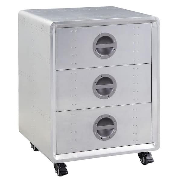 Acme Furniture Brancaster Aluminum File Cabinet with Drawers