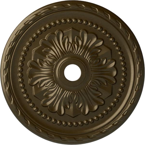 Ekena Millwork 1-3/4" x 31-1/2" x 31-1/2" Polyurethane Palmetto Ceiling Medallion, Brass