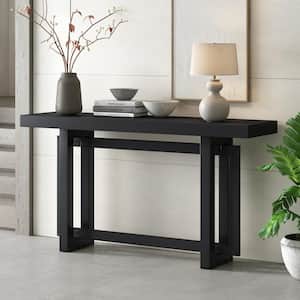 Industrial Style 59.1 in. Black Rectangle Wood Console Table