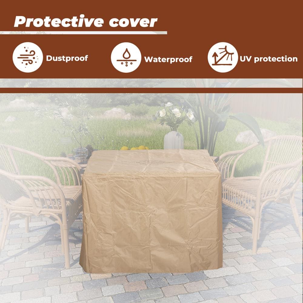 28-Inch Black and Brown Stone Gas Fire Pit Table