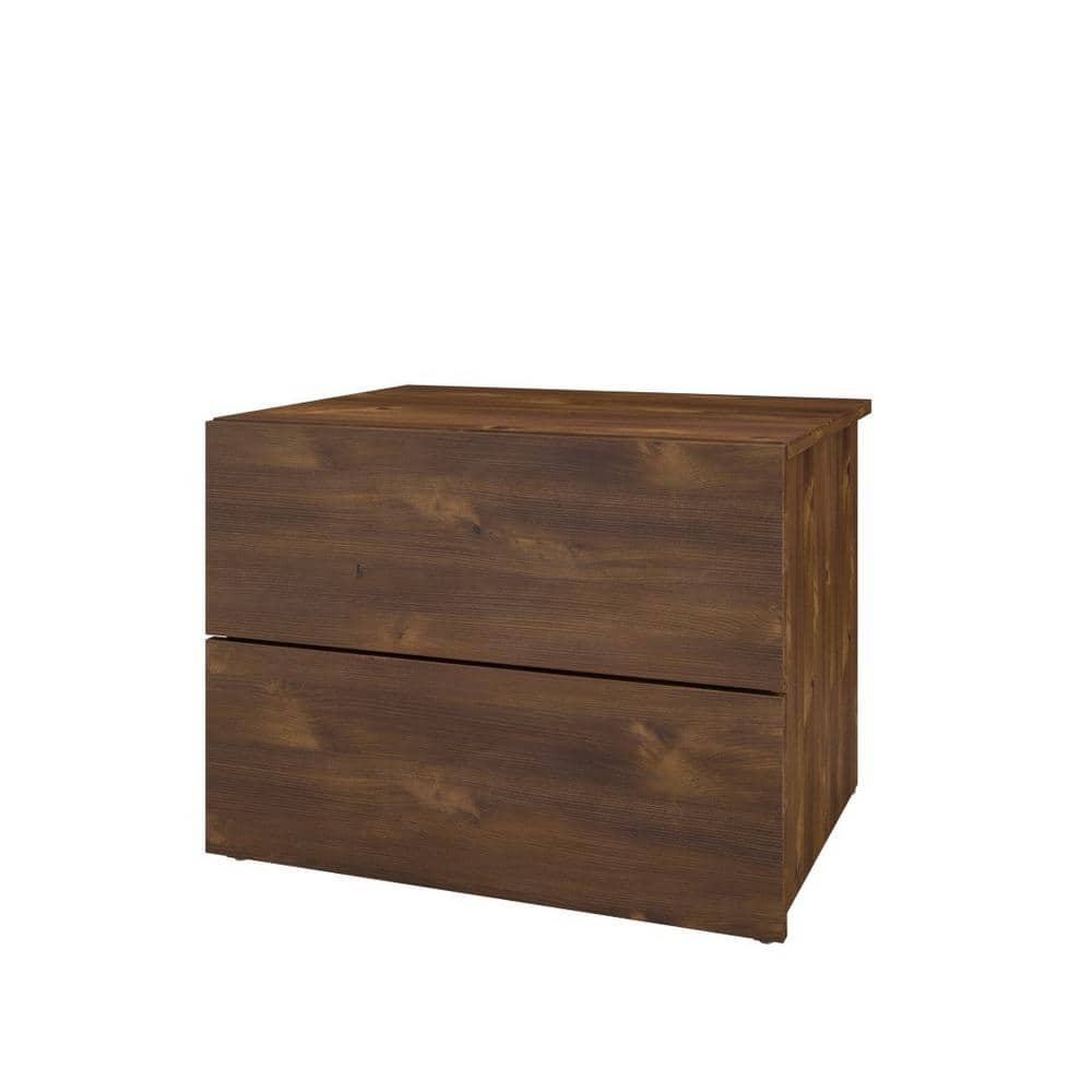 Truffle Rustic-Chic 2-Drawer Nightstand in Warp-Free Engineered Wood