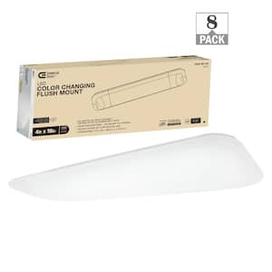 49 in. x 18 in. Rectangular Light Fixture Low Profile LED Flush Mount 5500 Lumens 3000K 4000K 5000K (8-Pack)