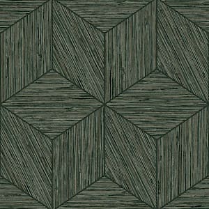 Grasscloth Geo Pine Wallpaper