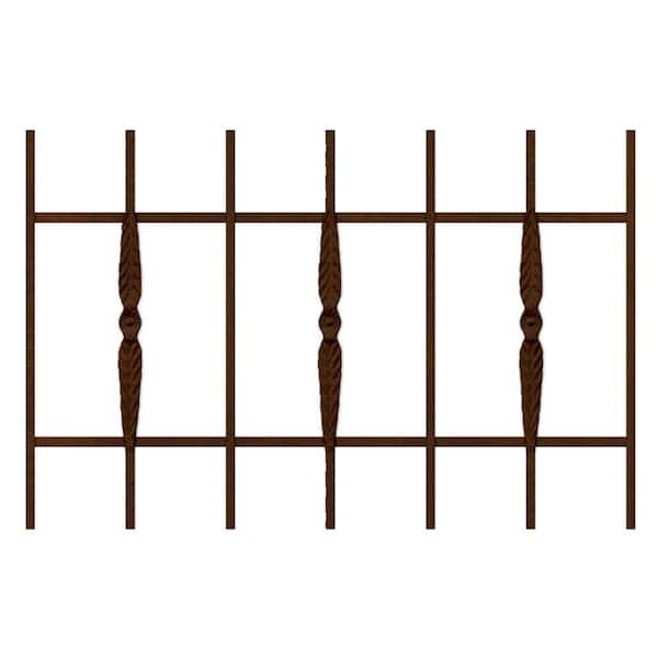 Unique Home Designs Cottage Rose 36 in.x 24 in. Copper 7-Bar Window Guard-DISCONTINUED