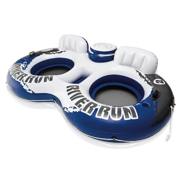 River Run Vinyl Inflatable Floating Tube and River Run II 2-Person Float with Cooler (2-pack)